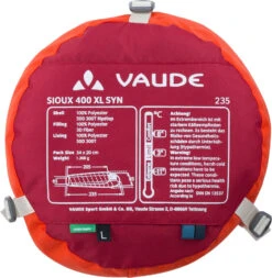 VAUDE Sioux 400 XL SYN Schlafsack -Fox Racing Shox 439738